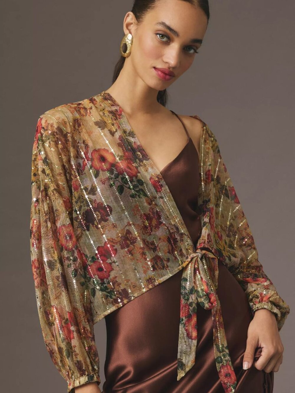 Anthropologie Shine Floral Kimono Blouse - Picture 5 of 6